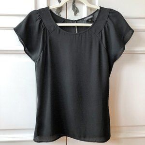 Superb Flutter Sleeve Chiffon-Like Blouse XS from Express